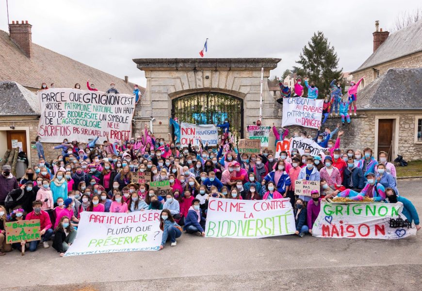 Manifestation des étudiants en mars 2021 à Grignon.