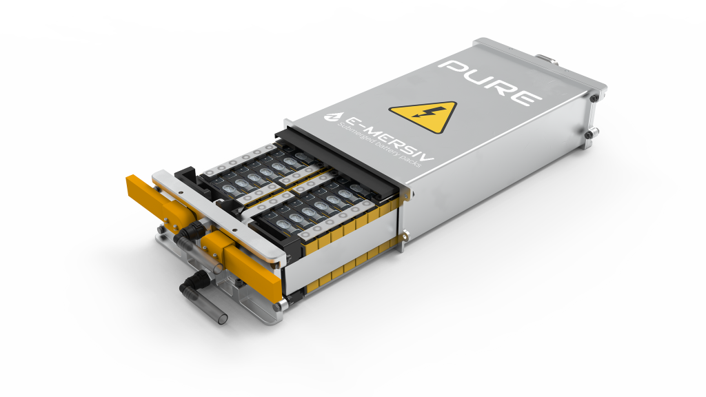 Détail de la batterie haute performance imaginée par E-Mersiv. Crédit : E-Mersiv.