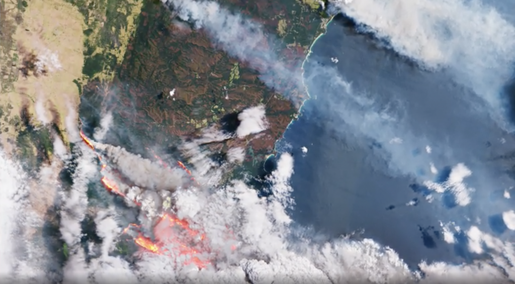 Un feu de forêt sous haute surveillance depuis l'espace. Crédit : ESA.