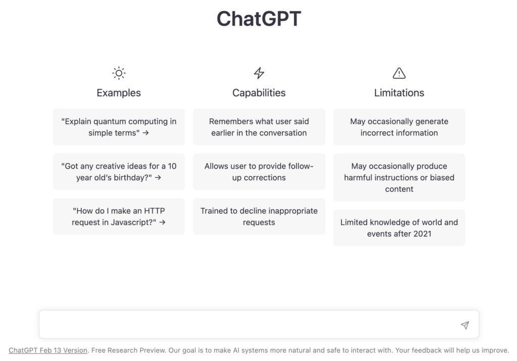 interface chatGPT