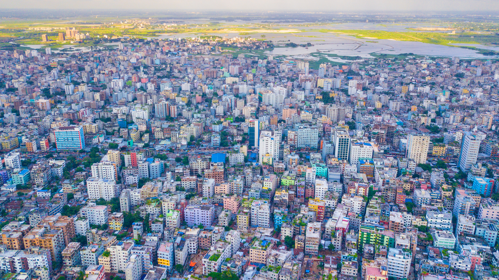 vue aérienne de Dhaka