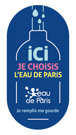 Le sticker "Ici, je choisis l'eau de Paris"