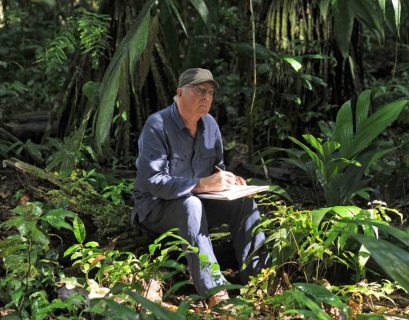 Francis Hallé en 2012 dans la forêt amazonienne.