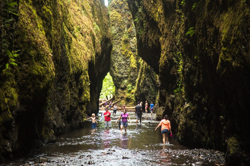 Relativement peu fréquentée il y a encore quelques dizaines d'années, la gorge Oneonta sur la rivière Columbia en Oregon souffre d'une surfréquentation importante. Crédit : Bob Pool / Shutterstock.