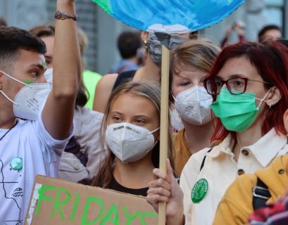 L'une des marches climat menées par Greta Thunberg, en octobre, à Milan.